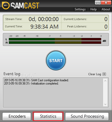 SamCast - 统计窗口，添加 SHOUTcast 中继